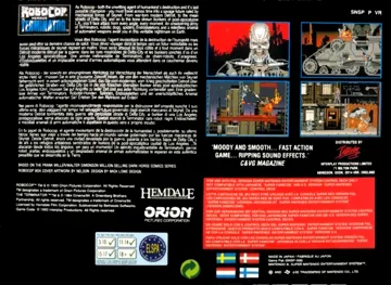 RoboCop versus The Terminator (Europe) box cover back